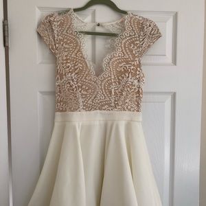 White dress lace top with Flowy bottom